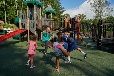 Children playing at Mansfield Community Playground
